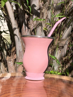 Kit Cuia Colorida de Porongo Revestida em Material Sintético + Bomba Inox Colorida - comprar online