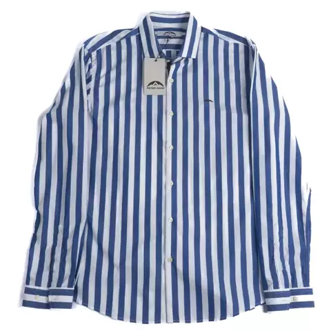 Camisa Manga Larga Peter Good Slim Fantasia Lineas Gruesas