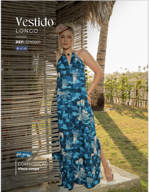 Vestido Estampa Com Aviamento