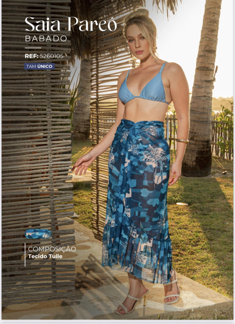 Biquíni Macrame + Saia Tule Agua