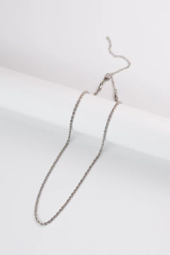 Cordão Baiano fino Folheado a Ródio Branco - comprar online