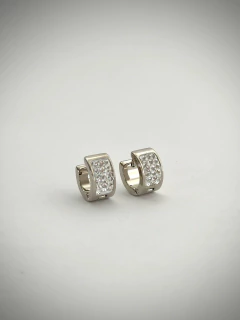 Brinco Argola Pequena com Brilho Prateada à Prova d'Água - comprar online