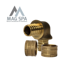 Codo PEX 16 x 16 mm Casquillo