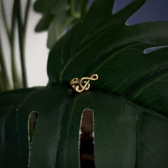 Piercing Labret Helix Clave de Sol Dourado - comprar online