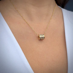 Colar Elo Luxo Cravejado Dourado - comprar online
