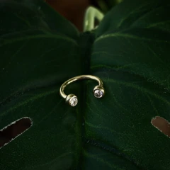 Piercing Ferradura Zircônias 10mm Dourado - comprar online