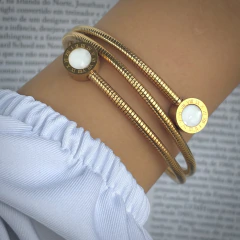 Bracelete Flexível Inspiraçao Bvlgari Dourado