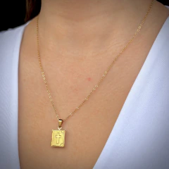 Colar Relicário Mini Livro Cruz Dourado