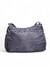 Bolsa feminina transversal média na cor roxo, com zíper frontal e alça ajustável.