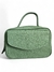 Bolsa feminina transversal baú média na cor verde menta, feita em couro legítimo, com alça superior.
