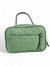 Bolsa feminina transversal baú média na cor verde menta, feita em couro legítimo, com alça e bolso frontal com zíper.