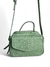 Bolsa feminina transversal baú média na cor verde menta em couro legítimo, com alça longa e detalhe de alça curta.