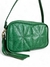 Bolsa Feminina Transversal Baú Pequena Verde Bandeira Couro Legítimo
