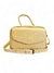 Bolsa feminina transversal baú média amarela manteiga em couro legítimo, com alça ajustável e design elegante.