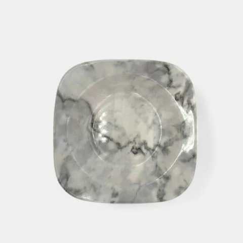 CAJA X6 PLATO CUADRADO MARMOLADO HONDO 20X20X4 CM