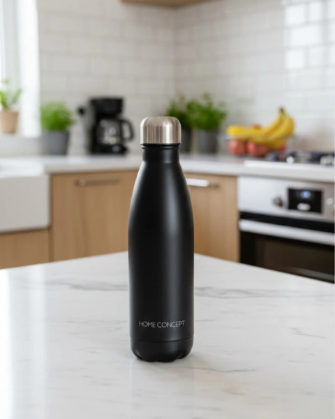 Botella Home Concept de Acero Inoxidable Negra 500 ml