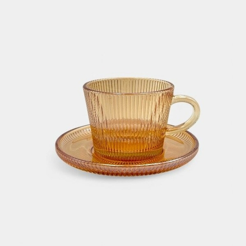 TAZA Y PLATO GOLD X6 UNID