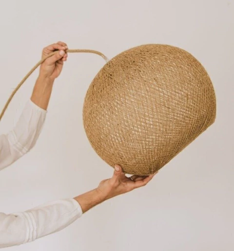 LAMPARA ESFERA DE YUTE 35 CM