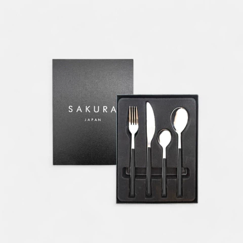 CUBIERTOS SAKURA BLACK X 24 PZAS