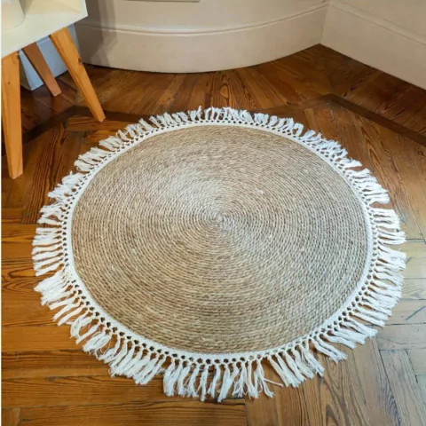 AFOMBRA REDONDA RATTAN FLECOS 90 CM