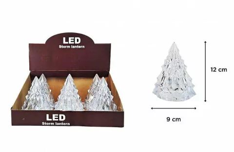 ARBOL DE NAVIDAD ACRILICO CON LUZ 12X9 CM