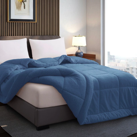 FRAZADA FLANNEL CORDERITO AL TONO QUEEN