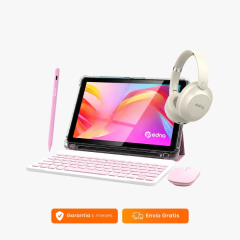 Tablet Studio Set – Tablet 10” con Procesador 8 Núcleos, 128Gb y 4GB Ram (con Teclado, Funda Flexible, Mouse, Lápiz Edna y Auriculares Edna Aural)