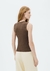 Regata Feminina Slim Em Ribana Canelada - Marrom - Machado Store