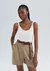 Regata Feminina Em Ribana Com Linho - Creme - comprar online
