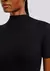 Blusa Básica Feminina Gola Alta Em Ribana Canelada - Preto na internet