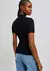 Blusa Básica Feminina Gola Alta Em Ribana Canelada - Preto - Machado Store