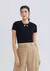Blusa Básica Feminina Cropped Em Ribana Canelada - Preto - comprar online