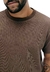 Camiseta Masculina Manga Curta Texturizada - Marrom na internet