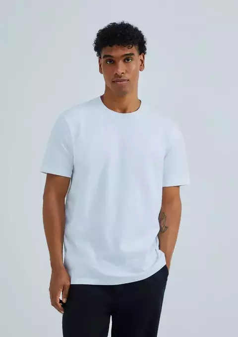 Camiseta Hering Areia Em Algodão Peruano - Branco