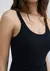 Regata Básica Feminina Slim Em Ribana Canelada - Preto na internet