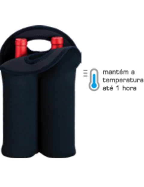 Porta-Garrafas Duplo Térmico Boccati em Neoprene Preto - comprar online