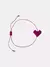 Pulseira de Coração Macramê Fio Brilhoso