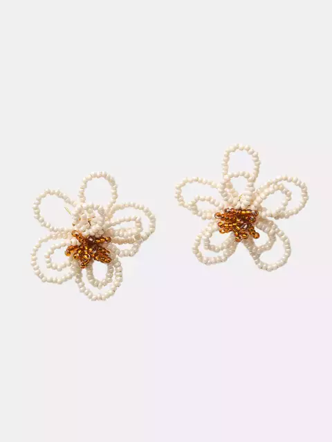 Brinco Flor Dupla Perolado - comprar online