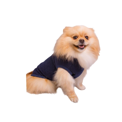 Roupa Pet Soft Bouclê Peluciado Azul Marinho