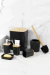 Set de Baño Plastico Negro y Bambú 6 Piezas - comprar online
