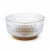 Bowl De Vidrio Labrado Base Madera 20cm Ensaladera