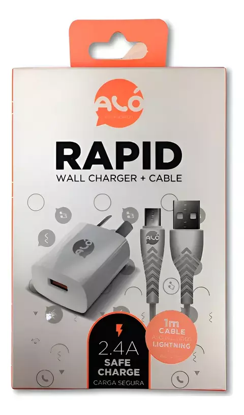 CARGADOR ALO RAPID IPHONE 2.4A REAL - OFERTA LIQUIDACION!!