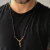 COLAR COURO MARROM CRISTO LISO BANHO OURO - Demidio Design