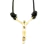 COLAR COURO MARROM CRISTO LISO BANHO OURO