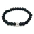 PULSEIRA PEDRA VULCÃO BANHO PRATA