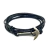 PULSEIRA COURO PRETO ANCORA BANHO OURO