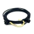 PULSEIRA COURO PRETO ANZOL BANHADO OURO