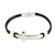 PULSEIRA COURO PRETO CRUZ PRATA MACIÇA 925