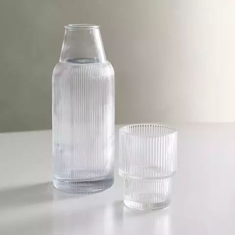 Set Noche de Botella con Vaso en vidrio Roma