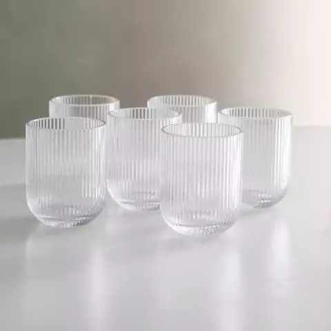 Set de 6 Vasos bajos 275 ml. transparente Roma - comprar online